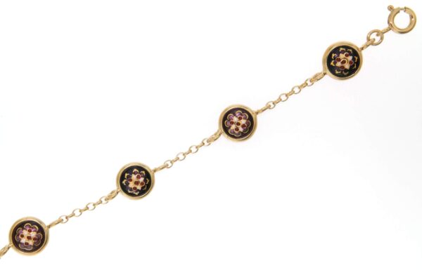 Bracelet 6 moyens ronds violet lilas/violet prune