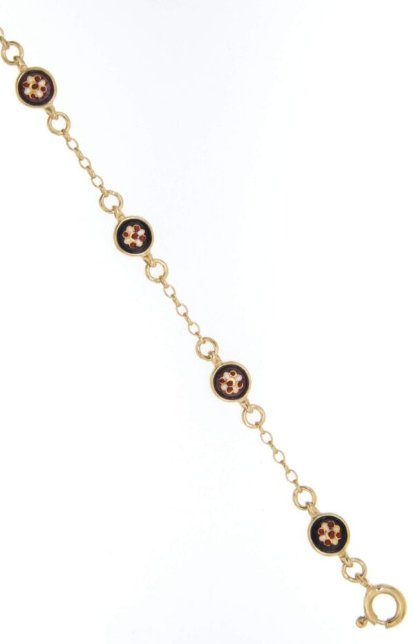 Bracelet 6 petits rond violet lilas/violet prune