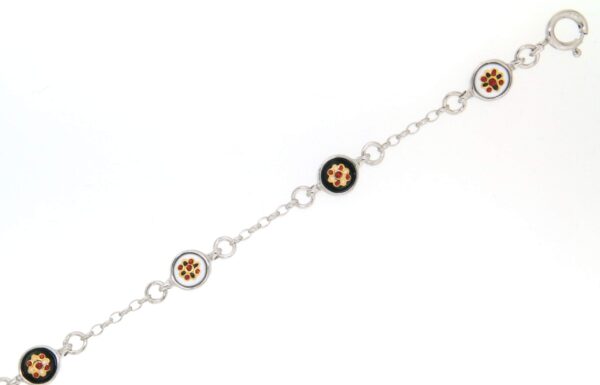 Bracelet 6 petits ronds blanc/noir