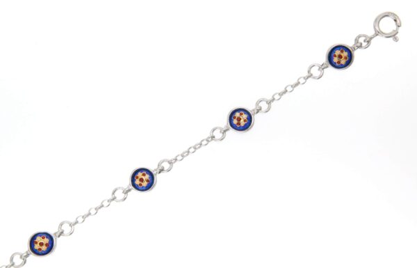 Bracelet 6 petits ronds bleu de bresse