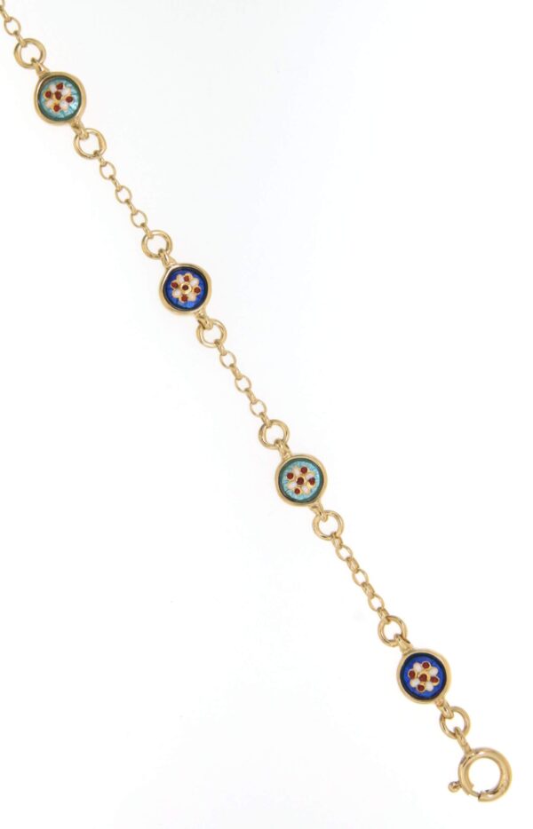 Bracelet 6 petits ronds bleu de bresse/bleu ciel