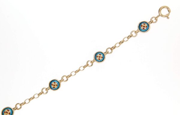 Bracelet 6 petits ronds bleu turquoise