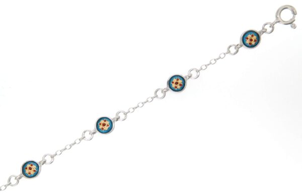 Bracelet 6 petits ronds bleu turquoise