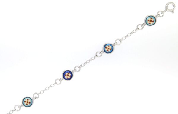 Bracelet 6 petits ronds dégradé de bleus