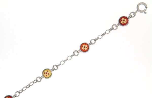 Bracelet 6 petits ronds jaune/orange/rouge