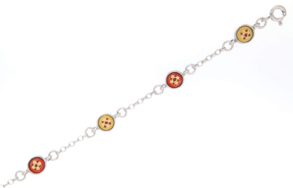 Bracelet 6 petits ronds orange/jaune