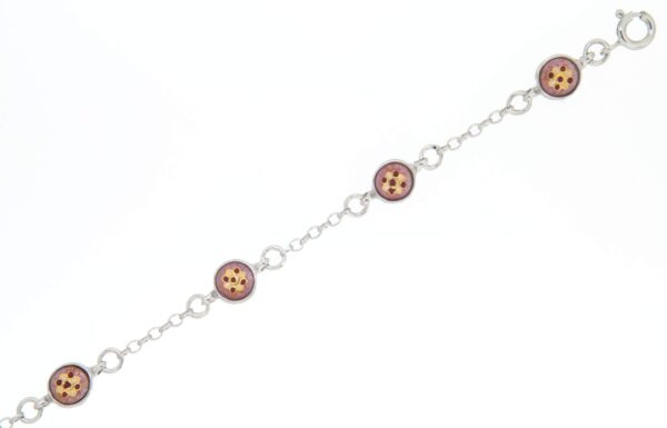 Bracelet 6 petits ronds rose translucide