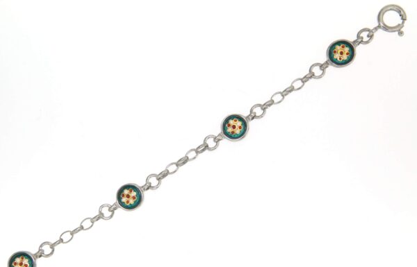 Bracelet 6 petits ronds vert bleuté
