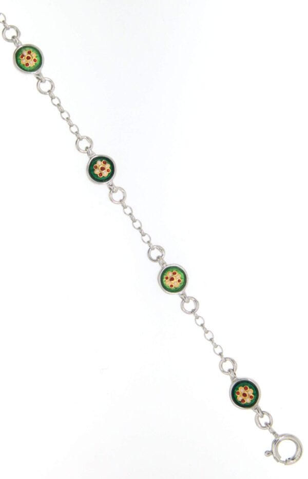 Bracelet 6 petits ronds vert/vert chartreuse