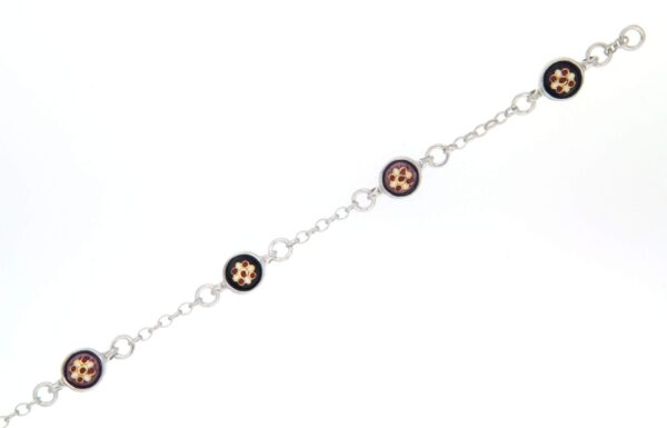 Bracelet 6 petits ronds violet prune/violet lilas
