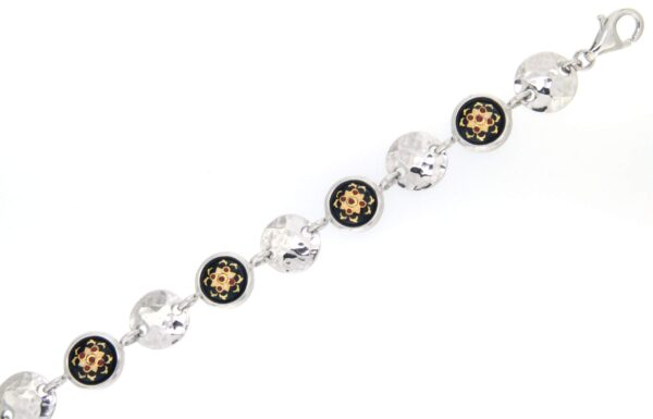 Bracelet 7 ronds et 7 pastilles noir