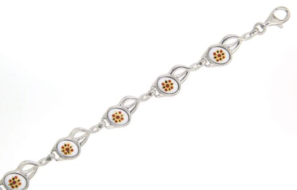 Bracelet 8 petits ovales blanc