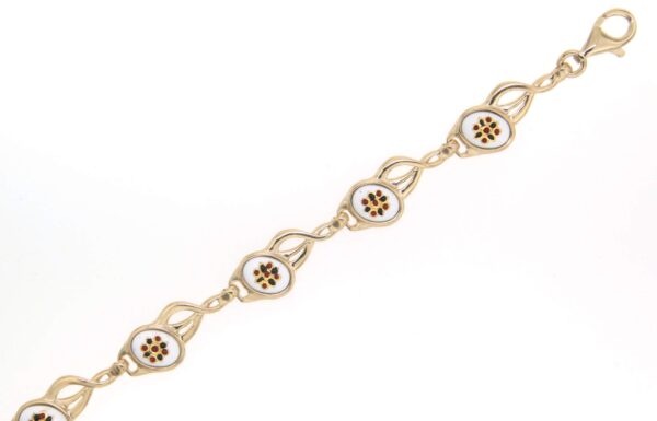 Bracelet 8 petits ovales blanc