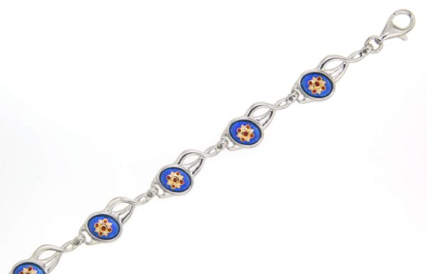 Bracelet 8 petits ovales bleu de bresse