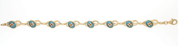 Bracelet 8 petits ovales bleu turquoise