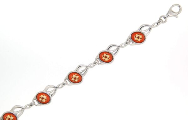 Bracelet 8 petits ovales orange