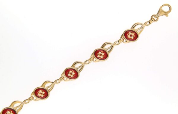 Bracelet 8 petits ovales rouge cerise