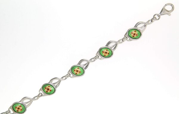Bracelet 8 petits ovales vert chartreuse