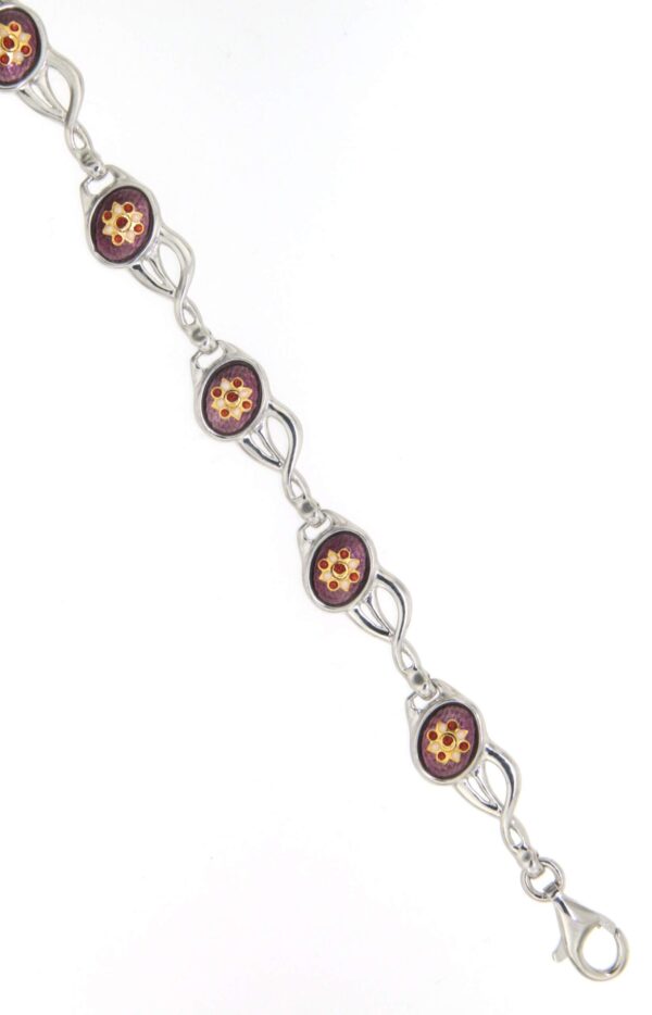 Bracelet 8 petits ovales violet lilas