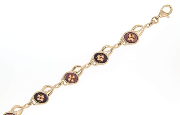 Bracelet 8 petits ovales violet lilas/violet prune