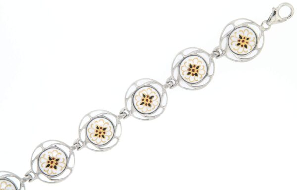 Bracelet 9 moyens ronds blanc