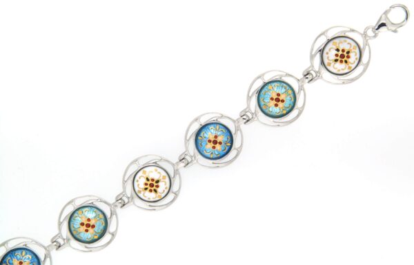 Bracelet 9 moyens ronds dégradé blanc/bleu