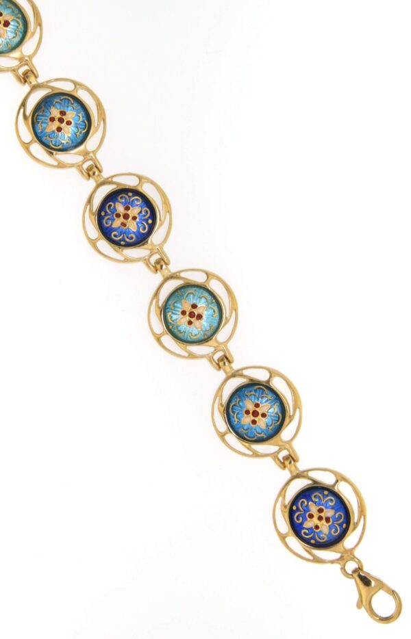 Bracelet 9 moyens ronds dégradé de bleus