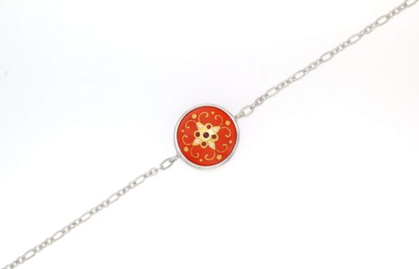 Bracelet chainette 1 rond orange