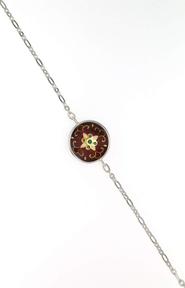 Bracelet chainette 1 rond rouge