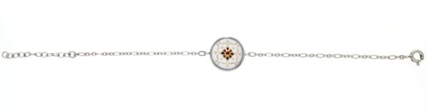 Bracelet chainette email rond blanc