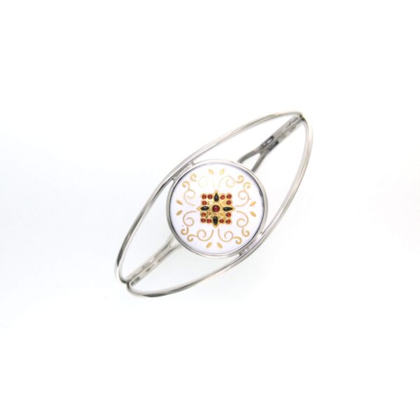 Bracelet rigide grand rond avec ouverture blanc