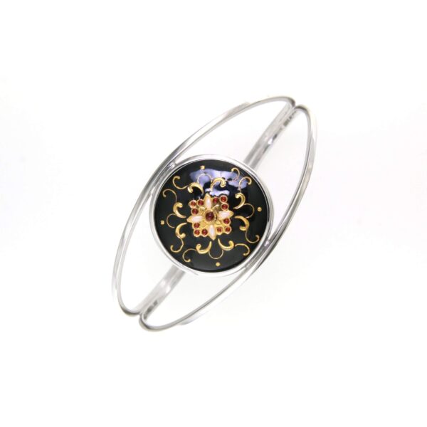 Bracelet rigide grand rond avec ouverture noir