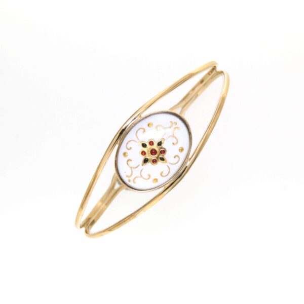 Bracelet rigide moyen ovale avec ouverture blanc