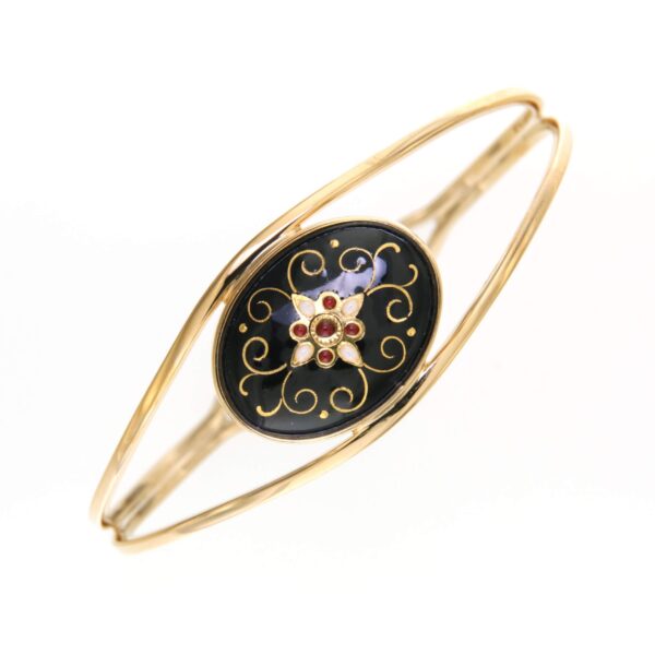 Bracelet rigide moyen ovale avec ouverture noir