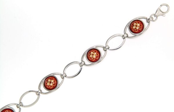 Bracelt 5 moyens ronds rouge cerise