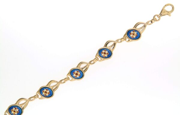 Brcelet 8 petits ovales bleu electrique