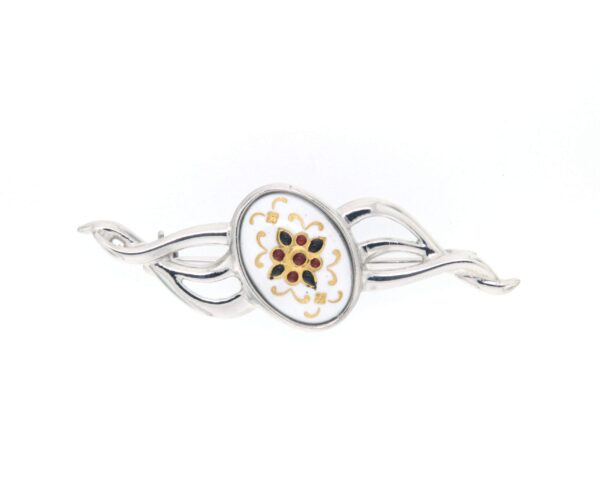 Broche 3 fils blanc