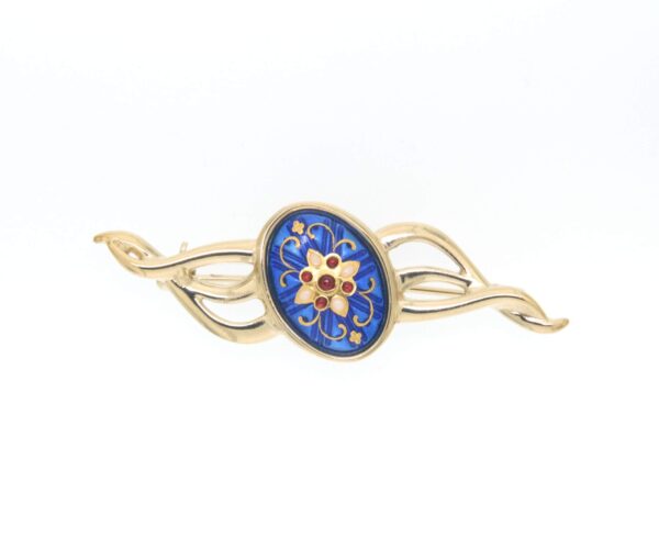 Broche 3 fils bleu de bresse