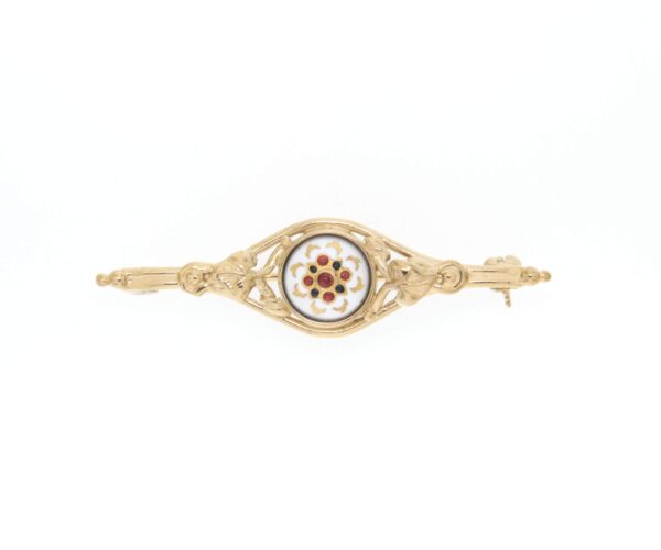 Broche barrette 1 rond blanc