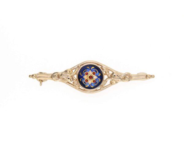 Broche barrette 1 rond bleu de bresse