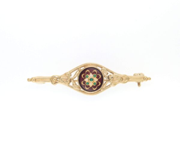 Broche barrette 1 rond rouge