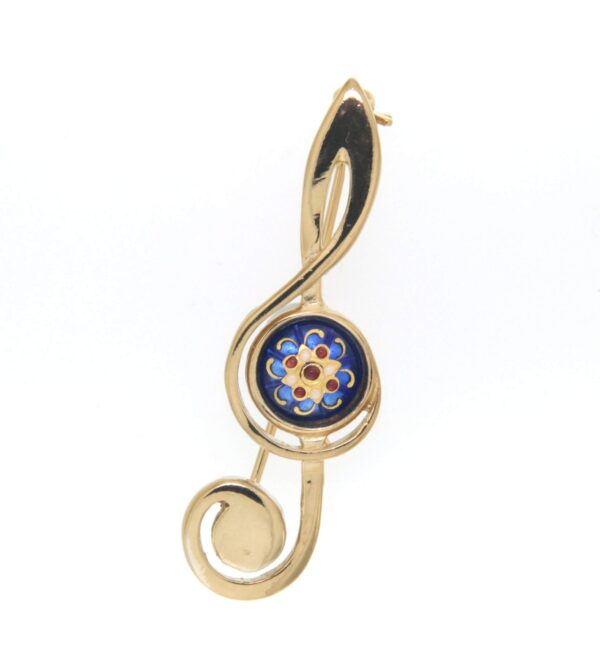 Broche cle de sol bleu de bresse
