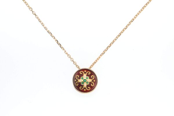 Collier 1/2 boule rouge