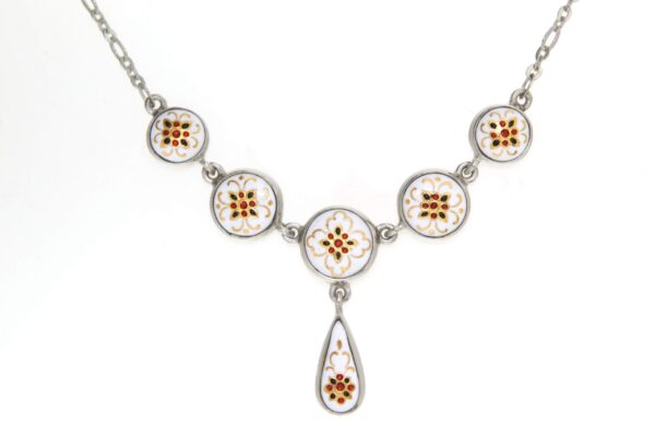 Collier 5 ronds + 1 goutte blanc