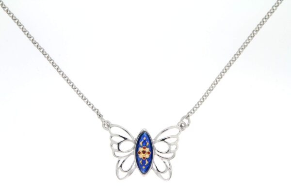Collier 5 ronds en chute bleu de bresse