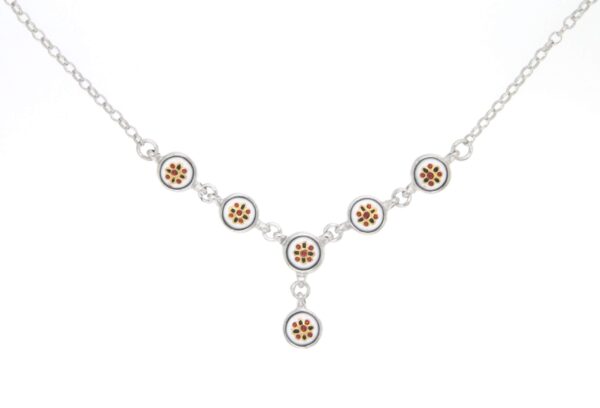Collier 6 petits ronds blanc