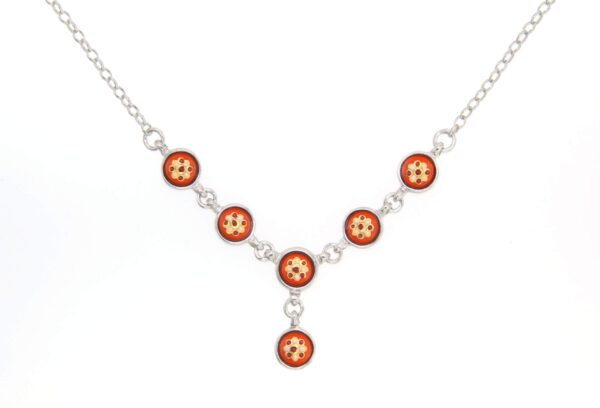 Collier 6 petits ronds orange