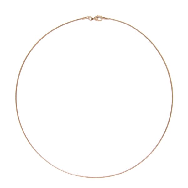 Collier cable maille omega  plaque or fil 1 mm