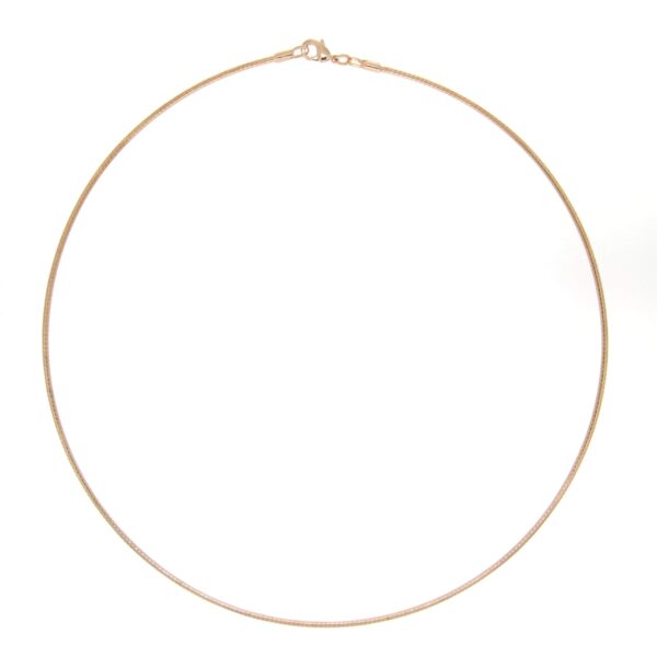 Collier cable maille omega plaque or fil 1.7 mm