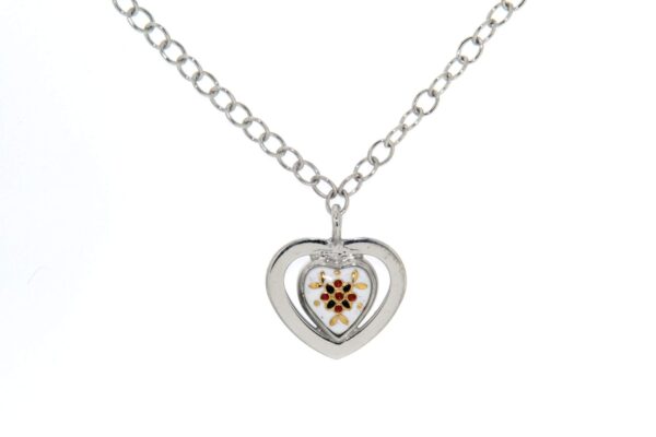 Collier email coeur petit modele blanc